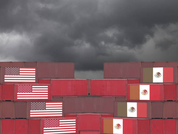 istock Mexico USA trade war tariff cargo container export import shipping 1091643188