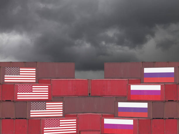 istock Russia USA economics sanctions cargo container export import shipping 1091643232