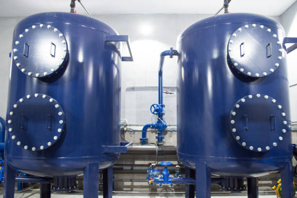 istock Water purification filter equipment in plant workshop 1091648470