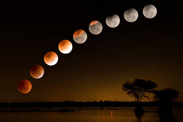 mondfinsternis - lunar eclipse stock-fotos und bilder