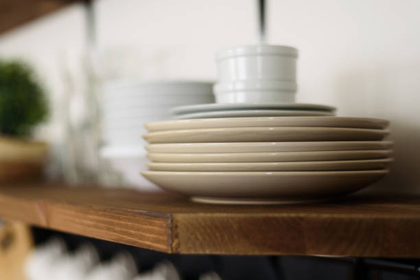 istock Close-up of dish on open shelf 1091653330