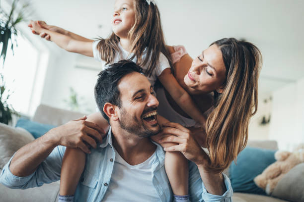 istock Happy family having fun time at home 1091655226