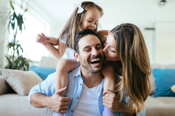 istock Happy family having fun time at home 1091655236