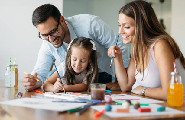 istock Happy family having fun time at home 1091655288
