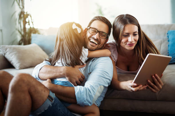 istock Happy family having fun time at home 1091655302