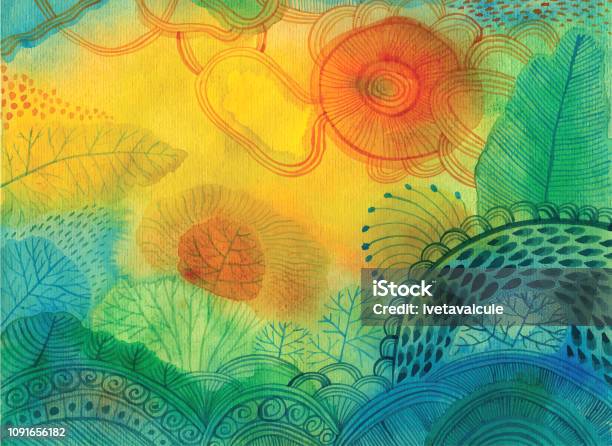 Abstract Watercolour Background Stock Illustration - Download Image Now - Flower, Watercolor Painting, Backgrounds