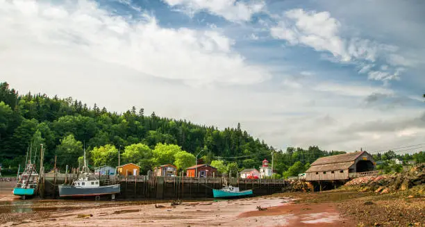 Visiting St. Martins, New Brunswick Canada during the low tide.