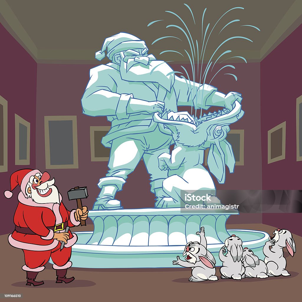 Escultura do Papai Noel - Vetor de Chapéu royalty-free