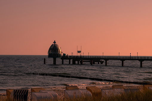 Diving bell Zingst in the dawn