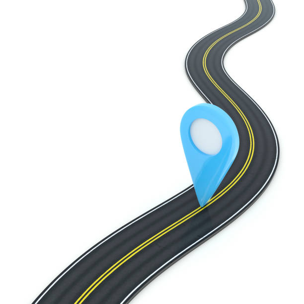 istock a winding road with point of interest 1091673840