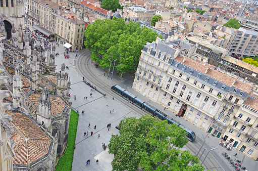 aerial view on a famous place of bordeaux