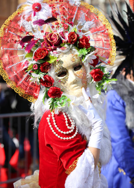 Venetian mask for carnival in Venice, Italy. Venice carnival masks at night