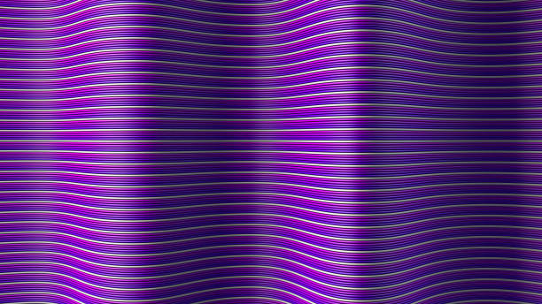 3d illustration of a wavy surface made of different colored lines.