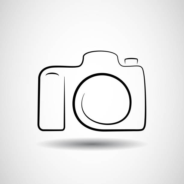 desain vektor ikon kamera - fixture draw foto ilustrasi stok