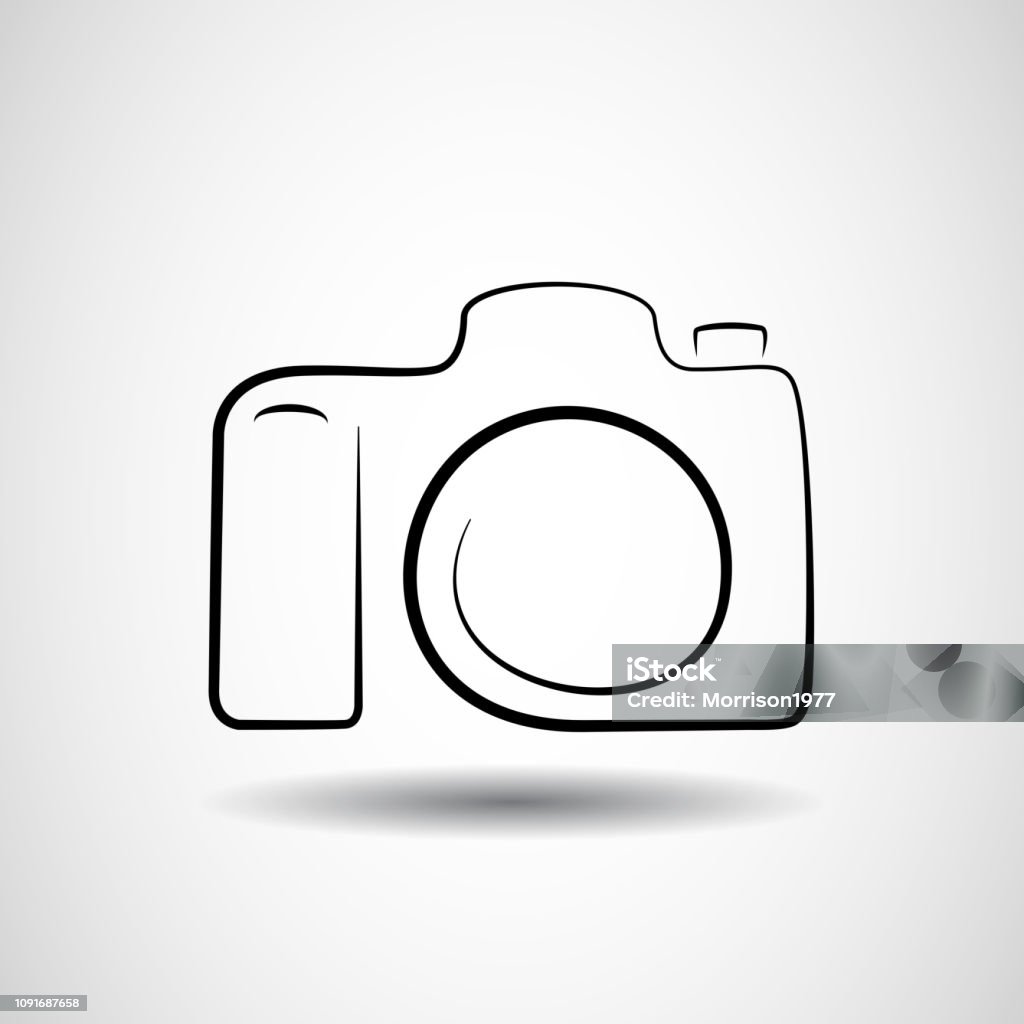 Camera icon vector design Camera icon design silhouette in vector format Camera - Photographic Equipment stock vector