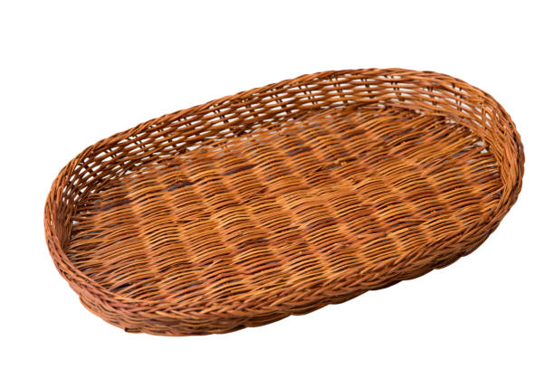 istock Wicker brown basket isolated on white background 1091688106