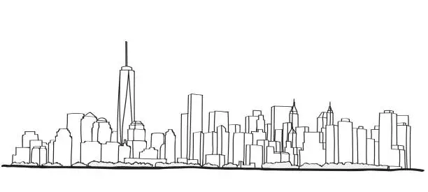 Vector illustration of Free hand sketch of New York City skyline.