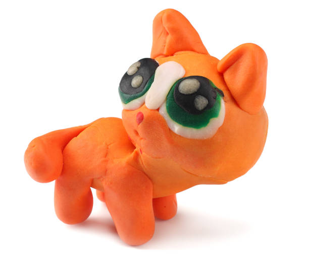 istock Kid's modelling clay cat isolated on white background 1091689440