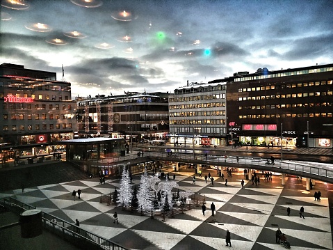 Christmas capture of Sergels torg, Stockholm, Sweden