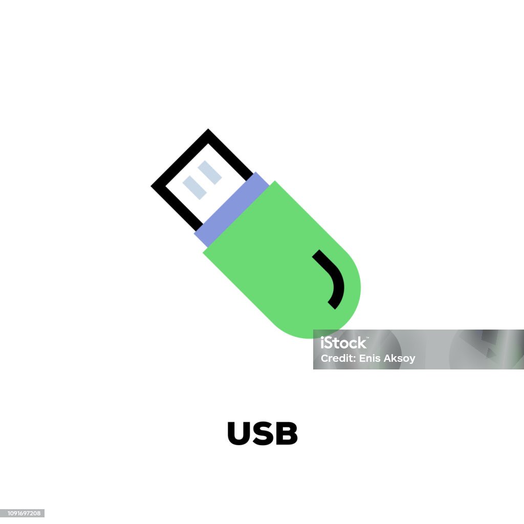 Usb Line Icon Cable stock vector