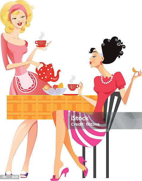 Tea Party Stock Illustration - Download Image Now - Adult, Beautiful People, Beauty