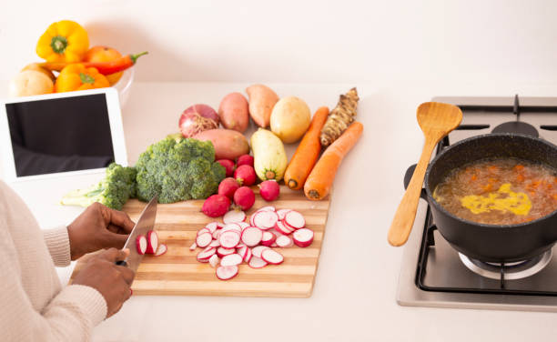 istock Vegetarian soup recipe. 1091712376