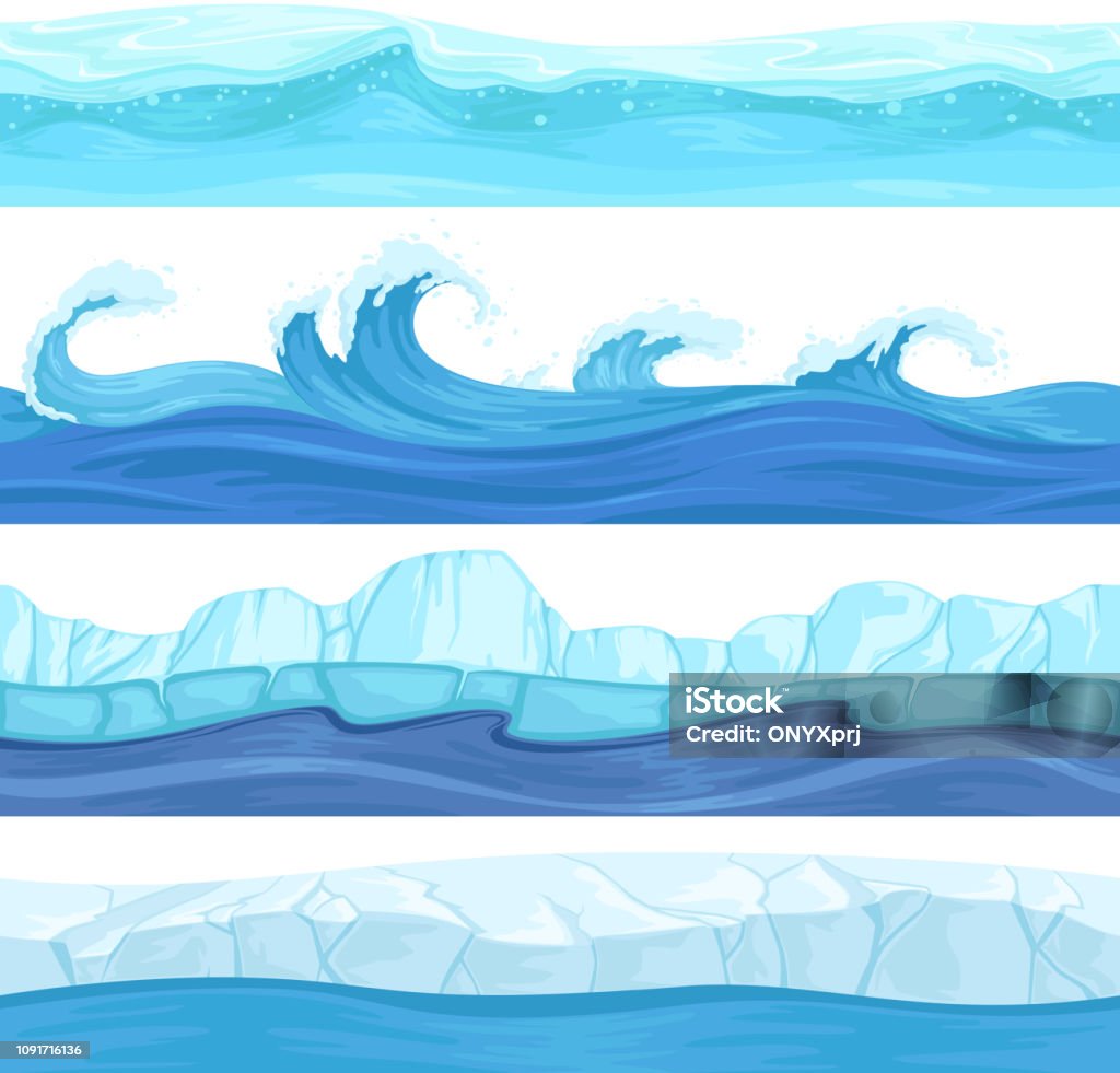 Sóng Nước Vô Tận Nền Vector Kết Cấu Đại Dương Và Bề Mặt Băng Lỏng ...