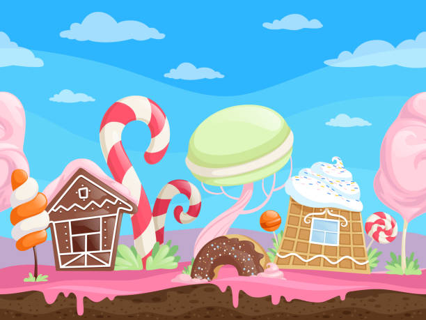 Game Endless Sweet Landscape Fantasy Delicious Background Desserts Candy Sugar Caramel Chocolate Biscuits Lollipop Vector Cartoon Stock Illustration - Download Image Now - iStock Game Endless Sweet Landscape Fantasy Delicious Background Desserts Candy Sugar Caramel Chocolate Biscuits Lollipop Vector Cartoon Stock Illustration - Download Image Now - iStock