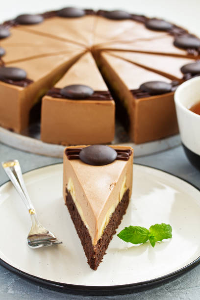 istock Chocolate banana cheesecake. Selective focus. 1091716878