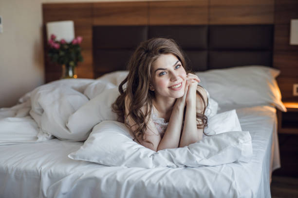 istock Young attractive girl in bed 1091720474
