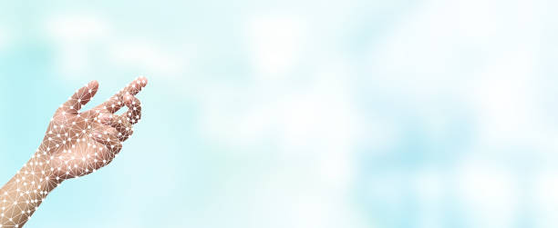 istock close up hand of artificial intelligence (ai) gesture reach on blue color background for globalization futuristic technology innovation concept 1091720686