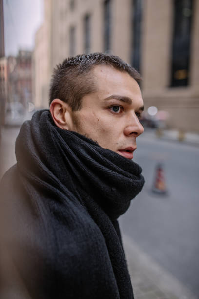 istock Handsome man wearing black scarf 1091729914