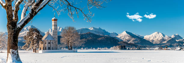 istock idyllic panorama landscape in Bavaria at winter 1091730250