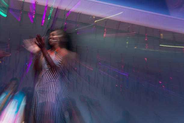 Florianópolis, Brazil - February 8, 2018: Photographic effects image of a samba dancer at a Carnaval party downtown in Florianópolis, Santa Catarina state - Brazil