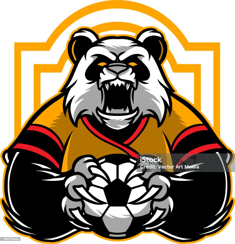 Football de Panda - clipart vectoriel de Football libre de droits