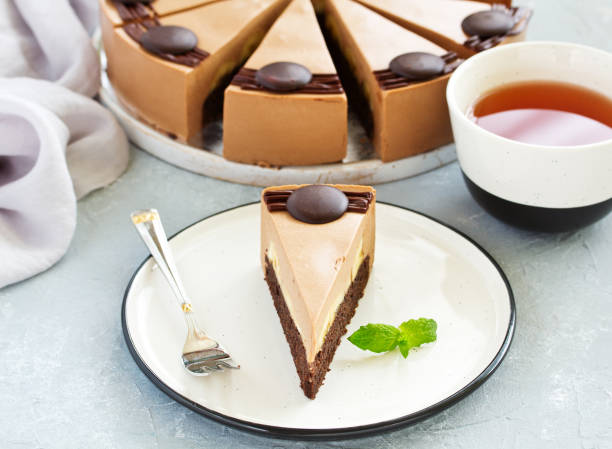 istock Chocolate banana cheesecake. Selective focus. 1091754946