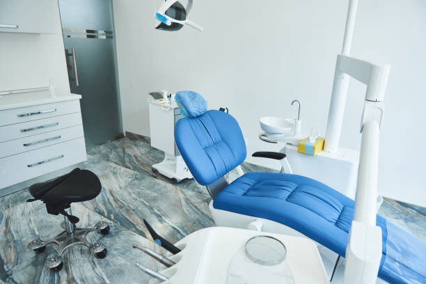 istock Dental chair is situated in modern office 1091756444