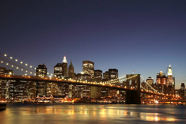 istock new york skyline - brooklyn bridge in front 109175958