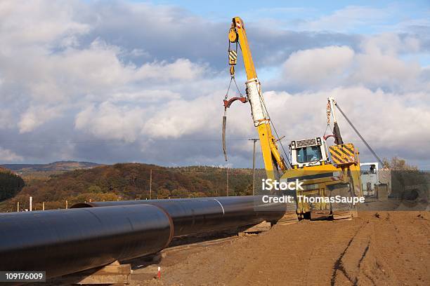 Pipelinekonstruktion Stockfoto und mehr Bilder von Baustelle - Baustelle, Erdgas, Kran