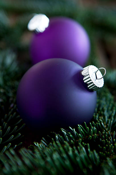 Christmas tree balls stock photo