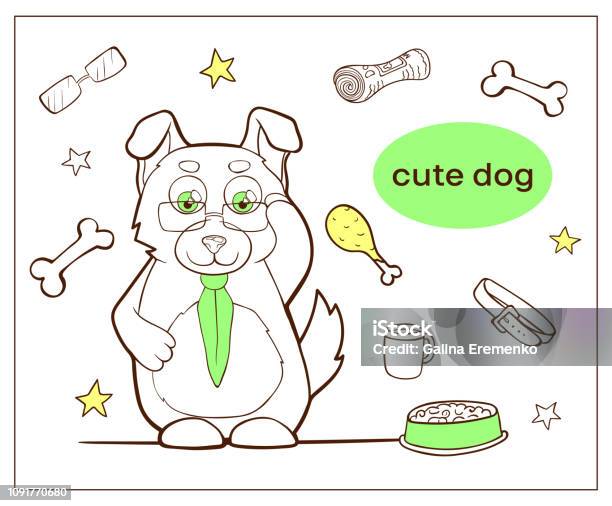 Cartoon Character Dog Doodle Hand Drawn Image Stock Illustration - Download Image Now - Animal, Art, Business