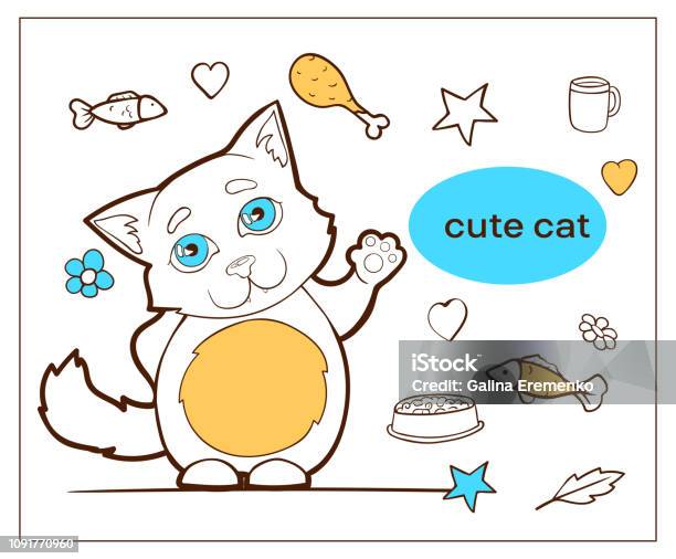 Cartoon Character Cat Doodle Hand Drawn Image Stock Illustration - Download Image Now - Animal, Animal Body Part, Art