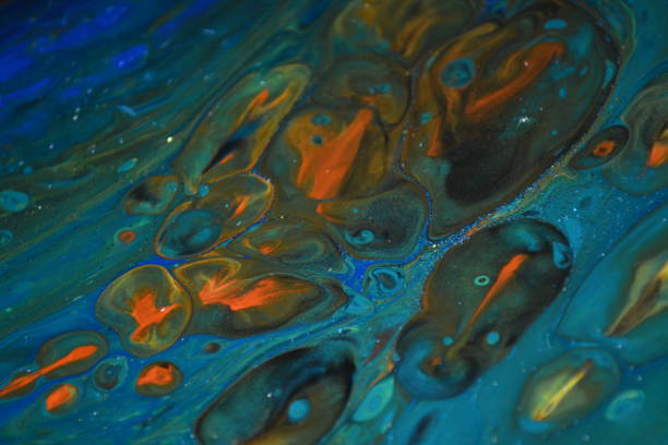 istock Blue Green Orange Abstract Art Background 1091776016