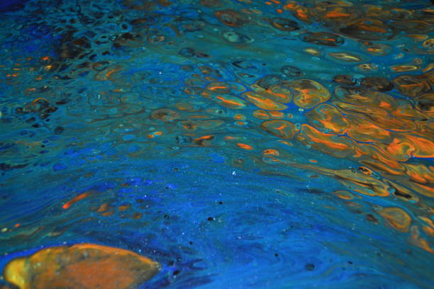 istock Blue Green Orange Abstract Art Background 1091776022
