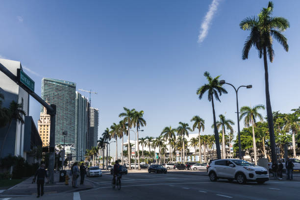 mercado bayside, downtown miami - full length florida tropical climate residential structure - fotografias e filmes do acervo