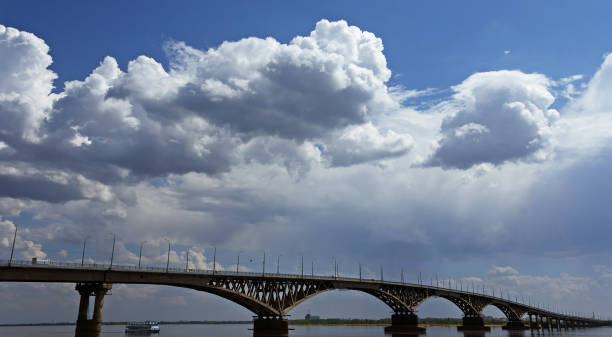 istock Road bridge over the Volga river. 1091778684