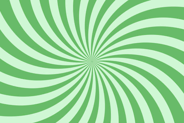 พื้นหลังสีเขียวเรียบง่าย แถบเกลียวในสไตล์ป๊อปอาร์ตย้อนยุค ภาพประกอบสต็อก -  ดาวน์โหลดรูปภาพตอนนี้ - Istock