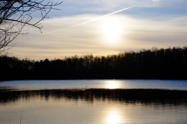 istock Beautiful lake and forest during sunset 1091789912