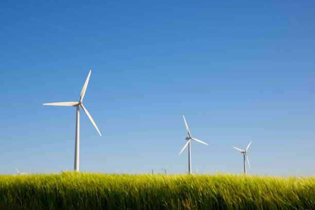 windmühlen - windenergie fotos stock-fotos und bilder