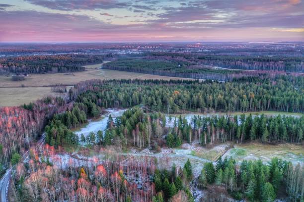 istock Winter landscape seen at sunset 1091793948